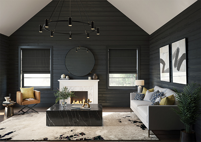 Ultra Luxe Velvet, Black - Motorised Roman Blind - Image 8